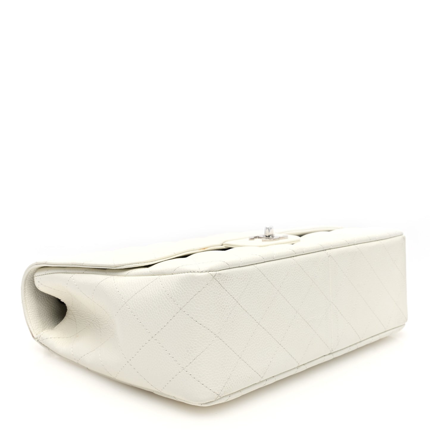 Caviar Quilted Jumbo Single Flap White