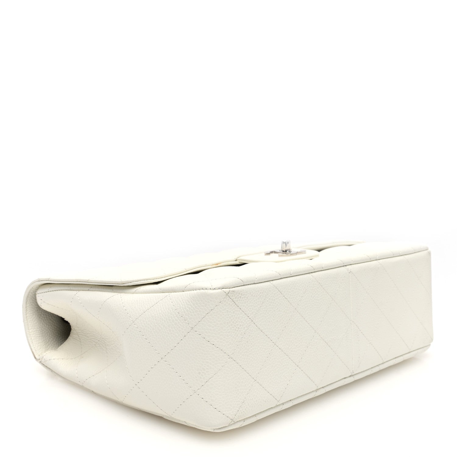 Chanel Caviar Quilted Jumbo Single Flap White 4 of 10