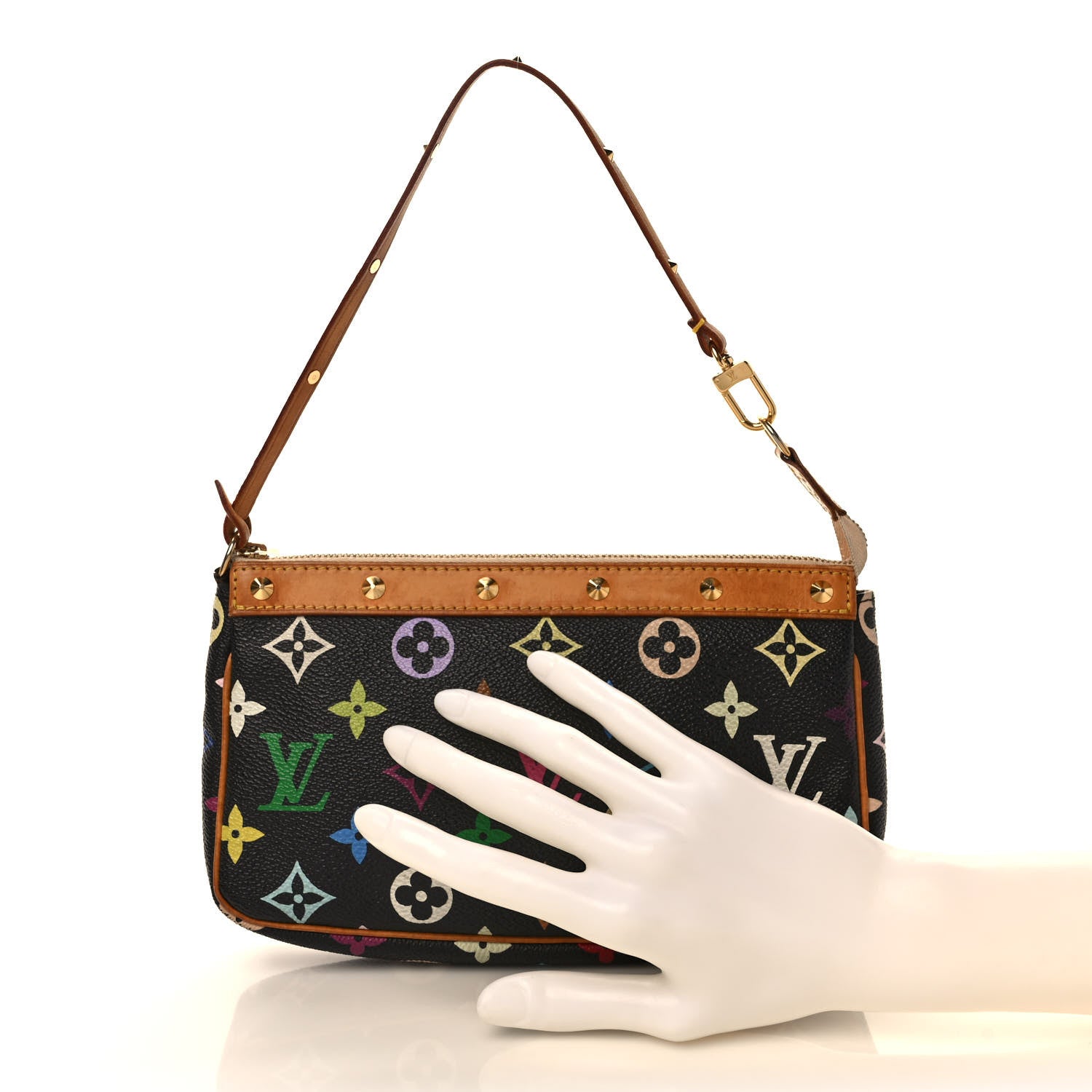 Louis Vuitton Monogram Multicolor Pochette Accessories Black 2 of 9