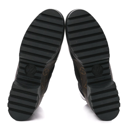 Louis Vuitton Suede Calfskin Monogram Laureate Platform Desert Boots 40.5 Black 5 of 8