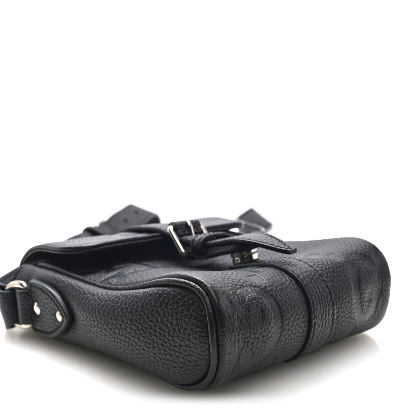 Piuma Calfskin Jumbo GG Embossed Small Messenger Bag Black
