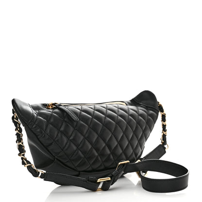 Chanel Lambskin Quilted Waist Bag Fanny Pack Black 3 of 14