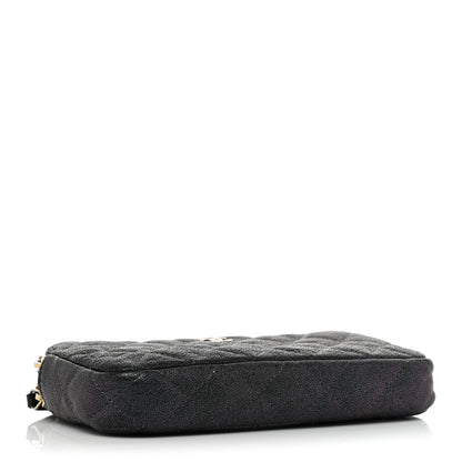 Chanel Iridescent Caviar Quilted Small Clutch With Chain Black 4 of 12