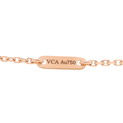 Van Cleef & Arpels 18K Rose Gold Carnelian Sweet Alhambra Pendant Necklace 4 of 5