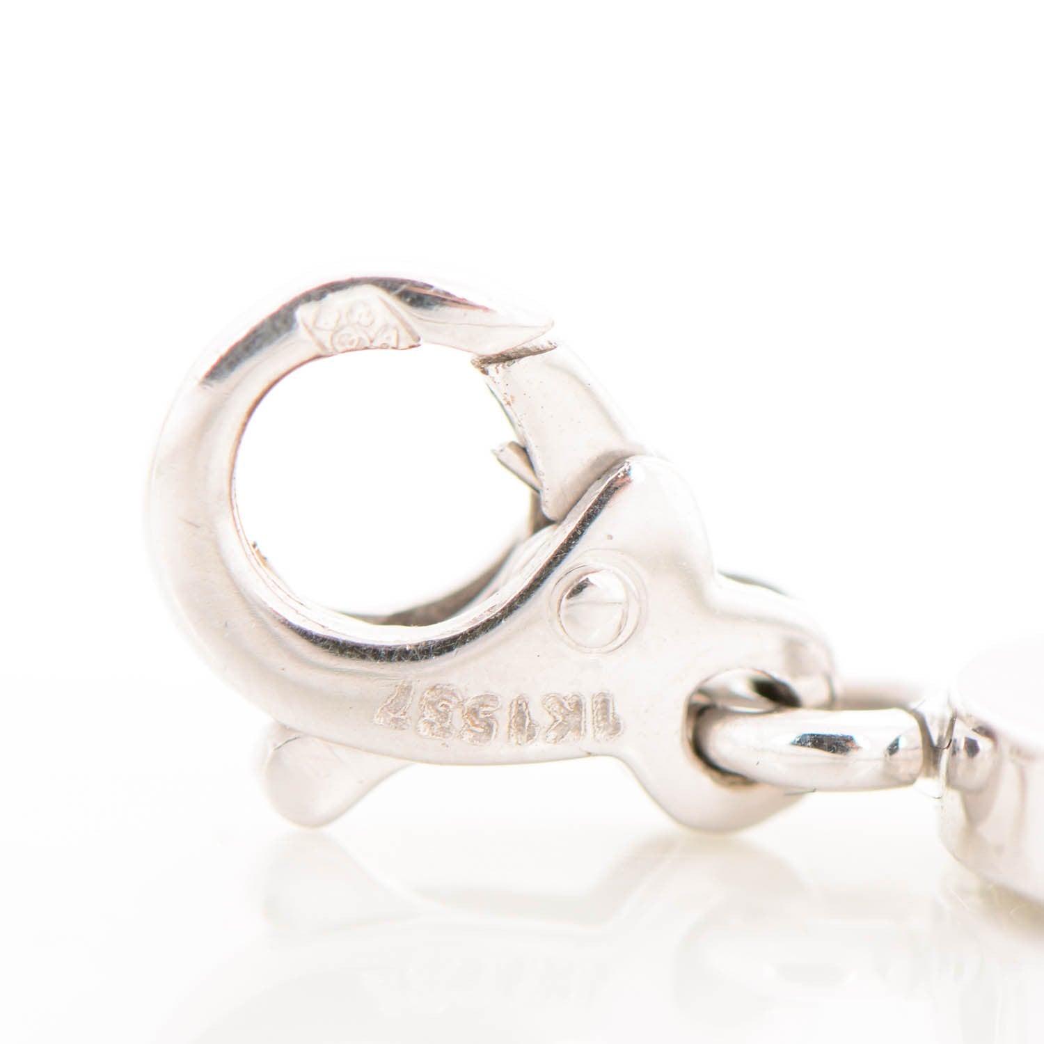 Chanel 18K White Gold Diamond C Charm 3 of 5