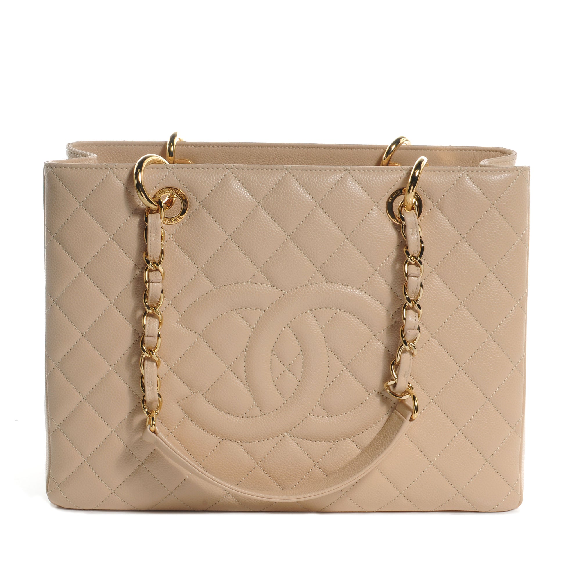 Chanel Caviar Quilted Grand Shopping Tote GST Beige 1 of 8