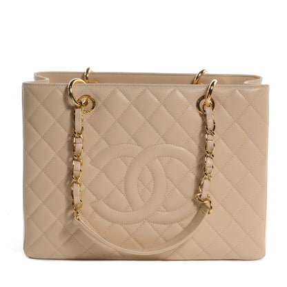Chanel Caviar Quilted Grand Shopping Tote GST Beige 1 of 8