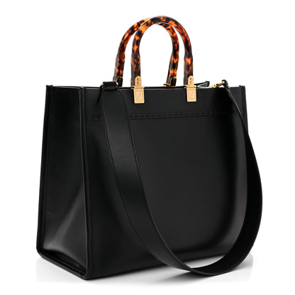 Fendi Vitello King Plexiglass Medium Fendi Sunshine Shopper Tote Black 3 of 10