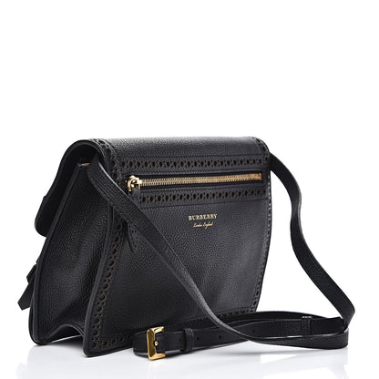 Burberry Grainy Calfskin Broguing Tassel Small Macken Crossbody Bag Black 2 of 14