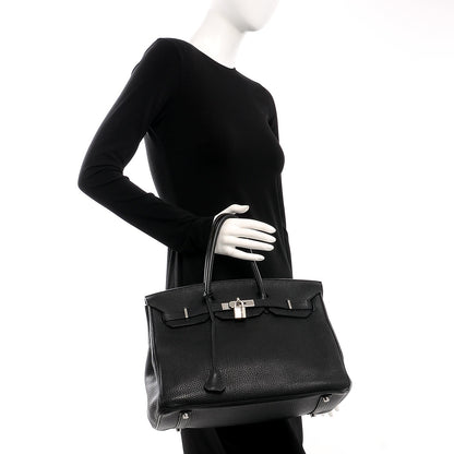 Hermes Taurillon Clemence Birkin 35 Black 2 of 26