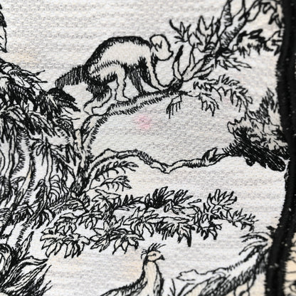 Christian Dior Canvas Embroidered Medium Toile de Jouy Voyage Book Tote White Black 17 of 17