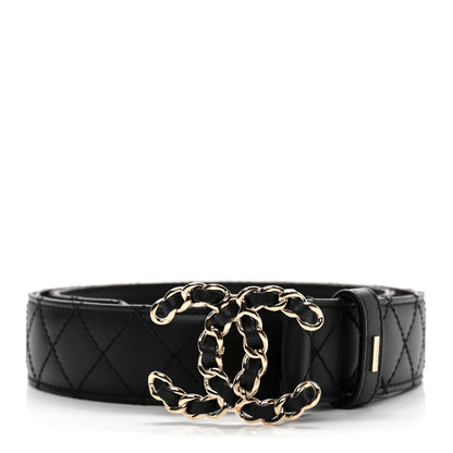 Chanel Lambskin Quilted CC Chain Belt 75 30 Black 1 of 9