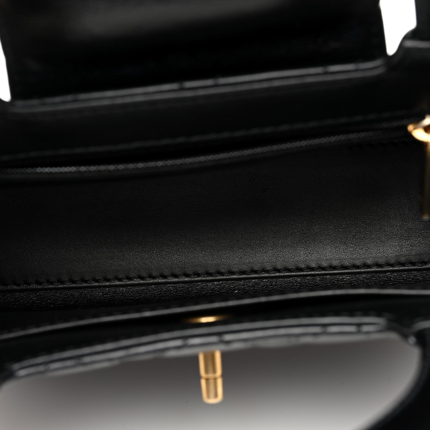 Chanel Shiny Aged Calfskin Quilted Nano Kelly Shopper Black 5 of 10