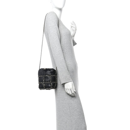 Chanel Lambskin Bucket Chain Drawstring Bag Black 2 of 10