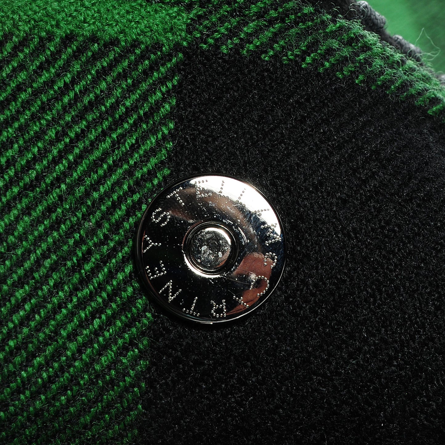 Wool Plaid Falabella Fold Over Tote Vert