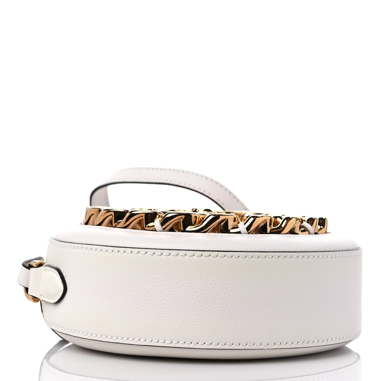 Versace Calfskin Mini La Medusa Chain Round Crossbody Bag White 4 of 8