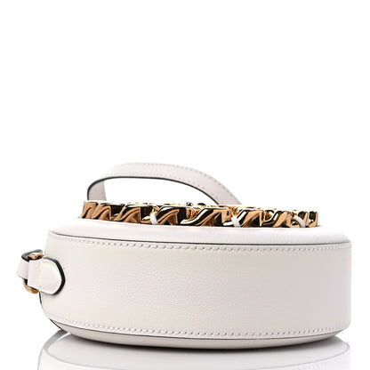 Versace Calfskin Mini La Medusa Chain Round Crossbody Bag White 4 of 8