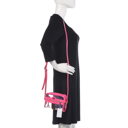 Gucci Vinyl Web Mini Ophidia Transparent Shoulder Bag Fluorescent Fuchsia 2 of 9