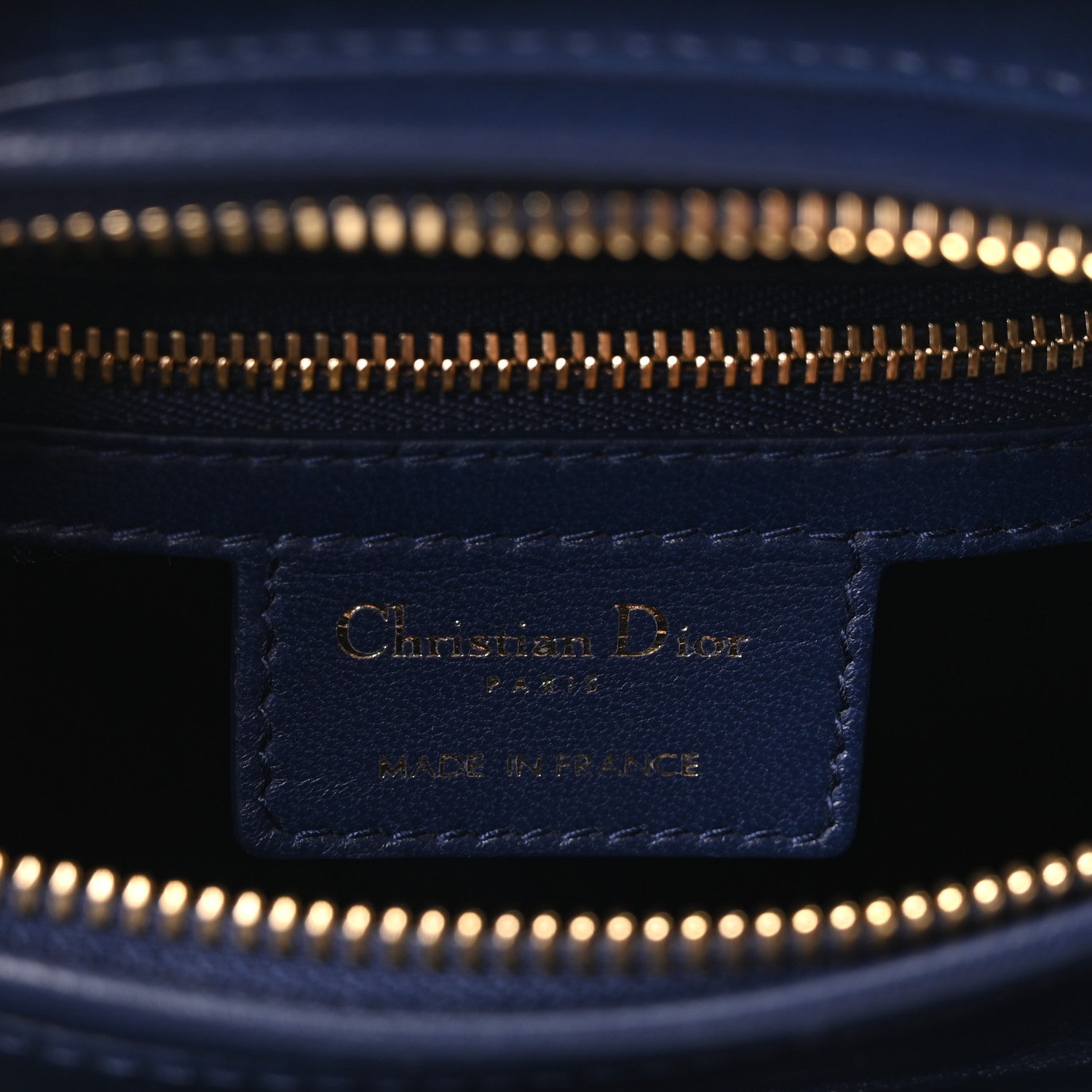 Christian Dior Lambskin Cannage Medium Lady Dior Navy Blue 6 of 10