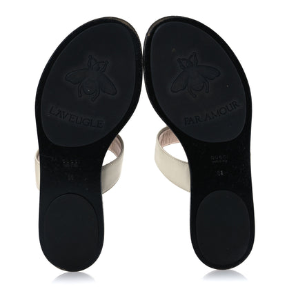 Gucci Calfskin GG Marmont Thong Sandals 38 Mystic White 7 of 12