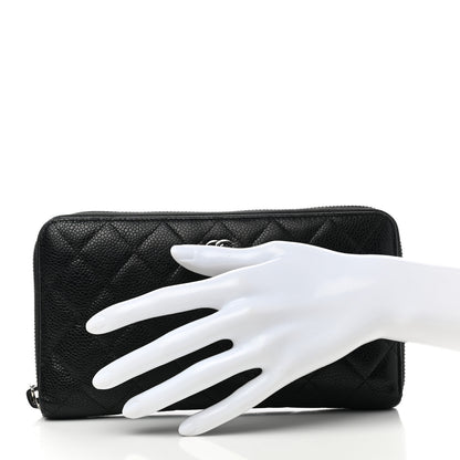 Chanel Caviar Quilted Large Zip Around Organizer Wallet Black 2 of 9