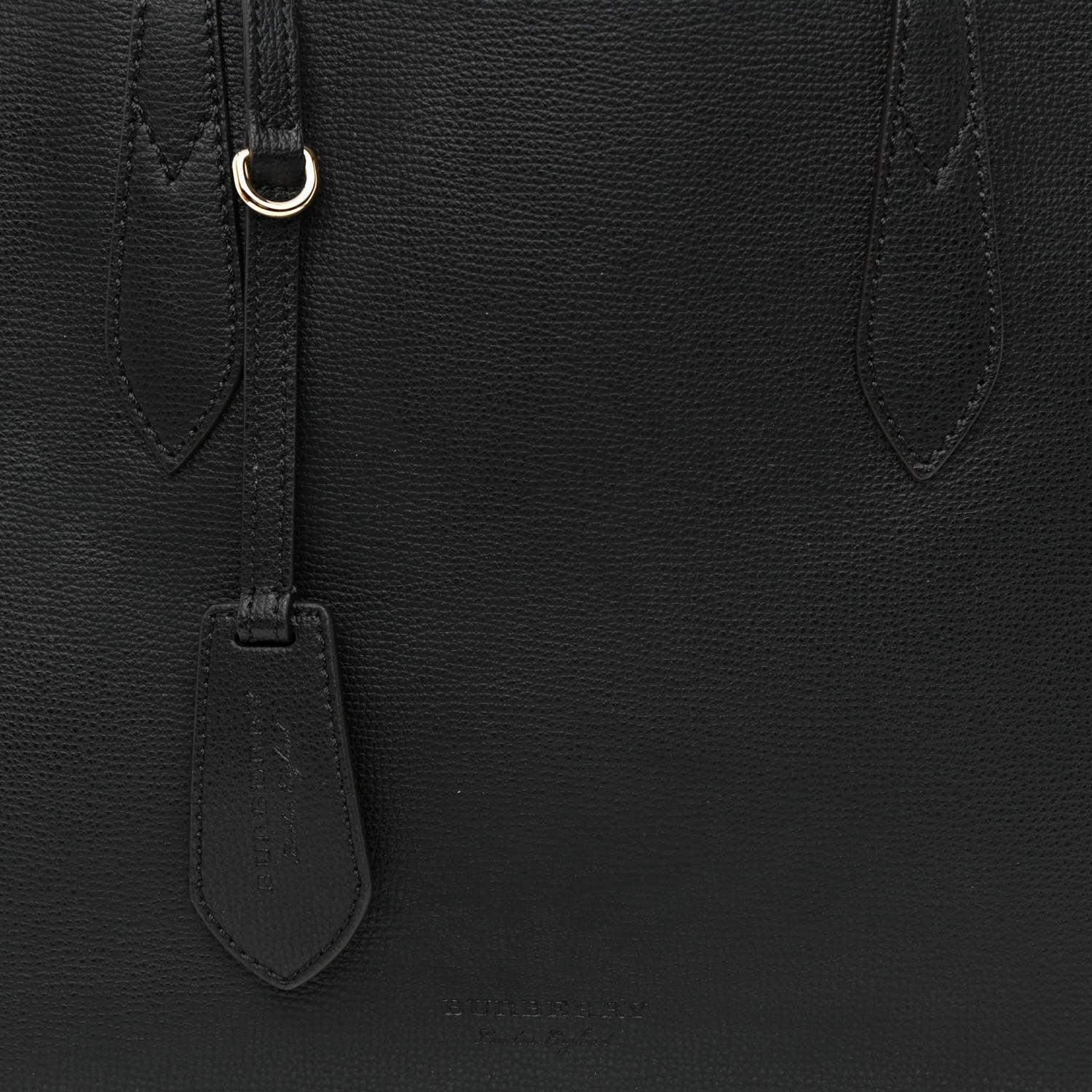 Burberry Grainy Calfskin Haymarket Check Small Reversible Tote Black 15 of 17