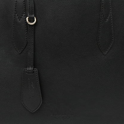 Burberry Grainy Calfskin Haymarket Check Small Reversible Tote Black 15 of 17