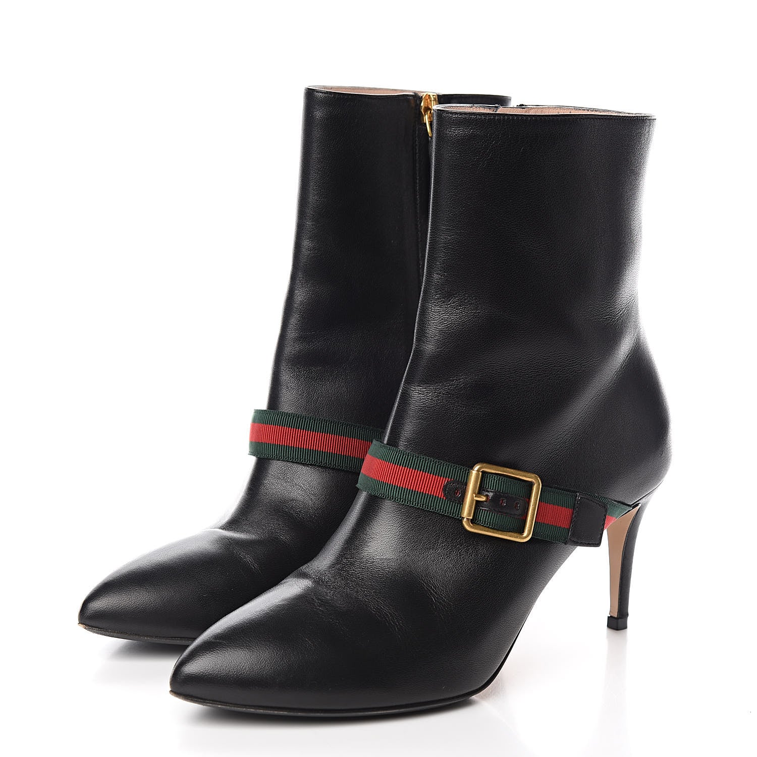 Gucci Nappa Sylvie Ankle Boots 37 Black 3 of 9