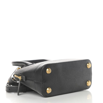 Balenciaga Signature Grained Calfskin XXS Ville Top Handle Bag Black White 4 of 13