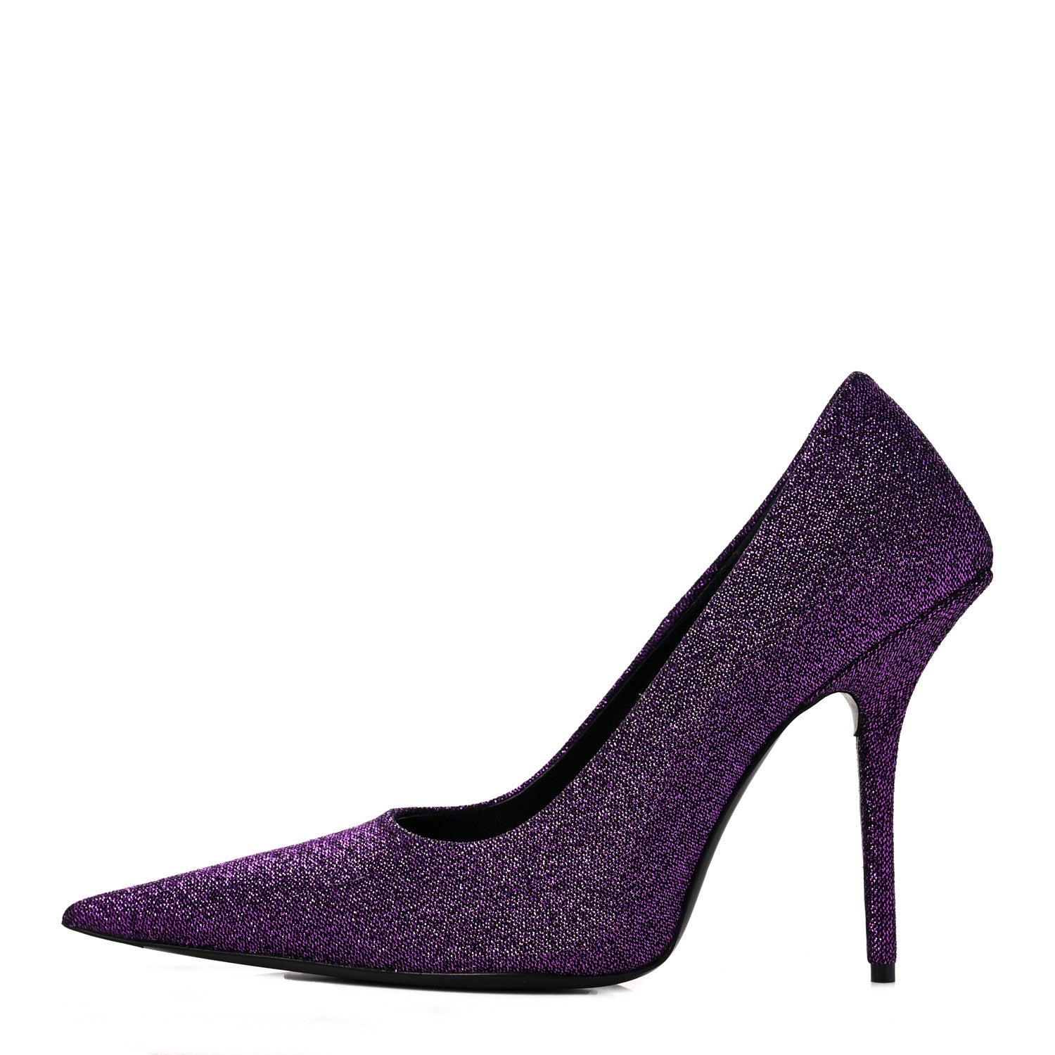 Balenciaga Shiny Fabric Square Knife 110mm Pumps 41 Purple 1 of 9