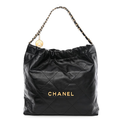 Chanel Shiny Calfskin Quilted Chanel 22 Black 3 of 12