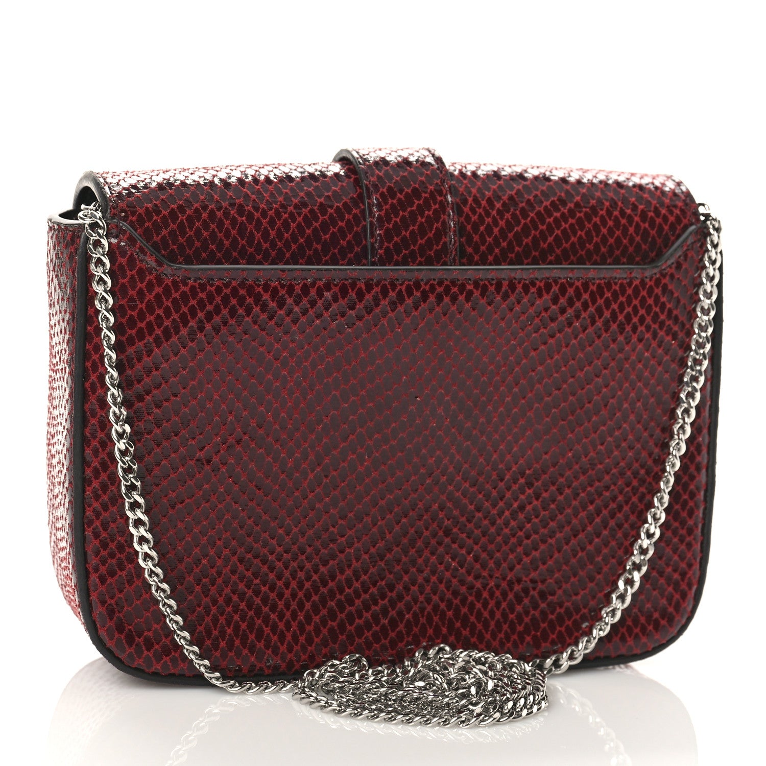 チェリー Jimmy Choo Calfskin Lizard Embossed Crystal Cheri Satchel Bordeaux