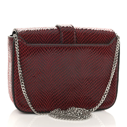 Jimmy Choo Calfskin Lizard Embossed Crystal Cheri Satchel Bordeaux 3 of 8