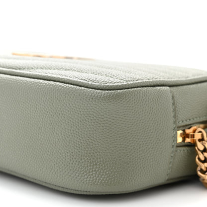 Saint Laurent Grain De Poudre Matelasse Monogram Mini Lou Camera Bag Light Sage 10 of 10