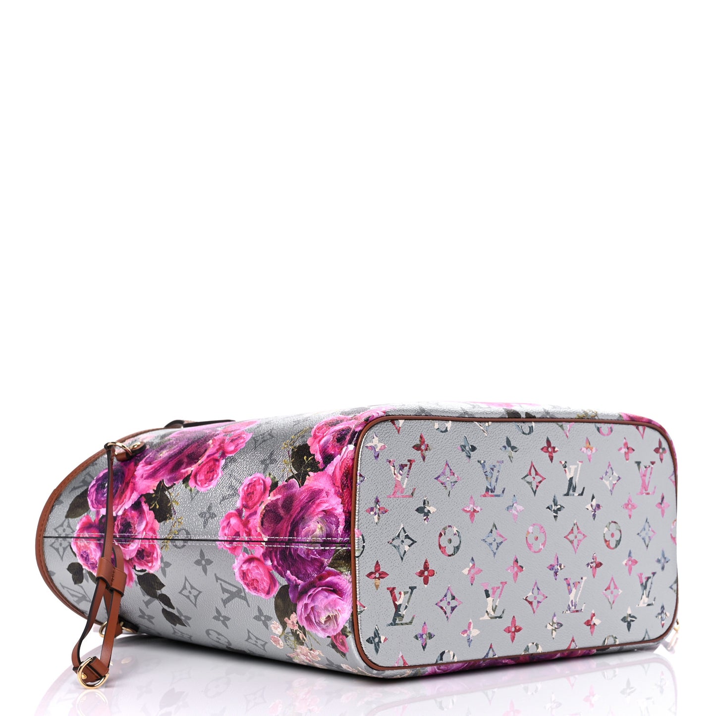 Metallic Monogram LV Garden Neverfull MM Silver