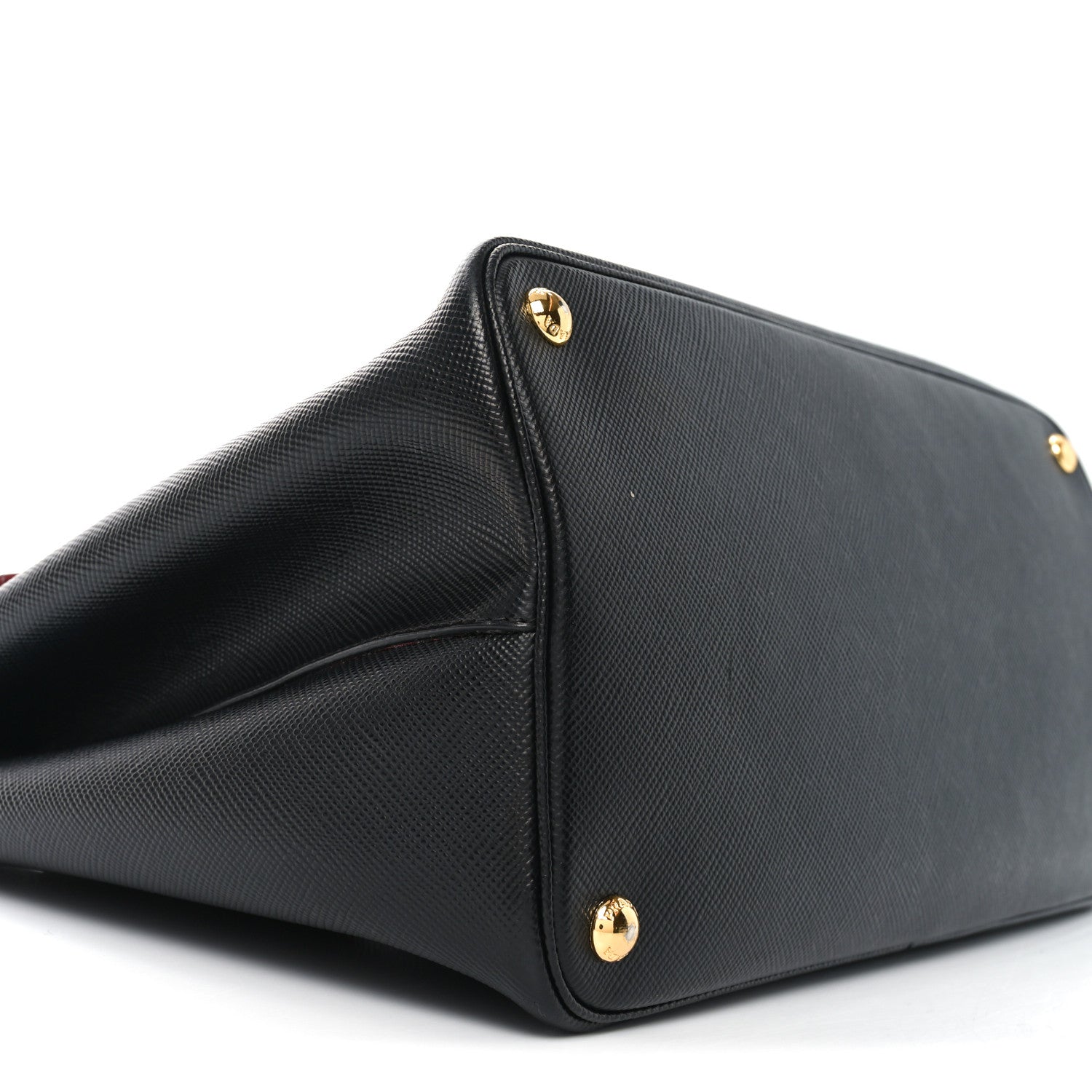 Prada Saffiano Cuir Large Double Bag Black Fuoco 8 of 9