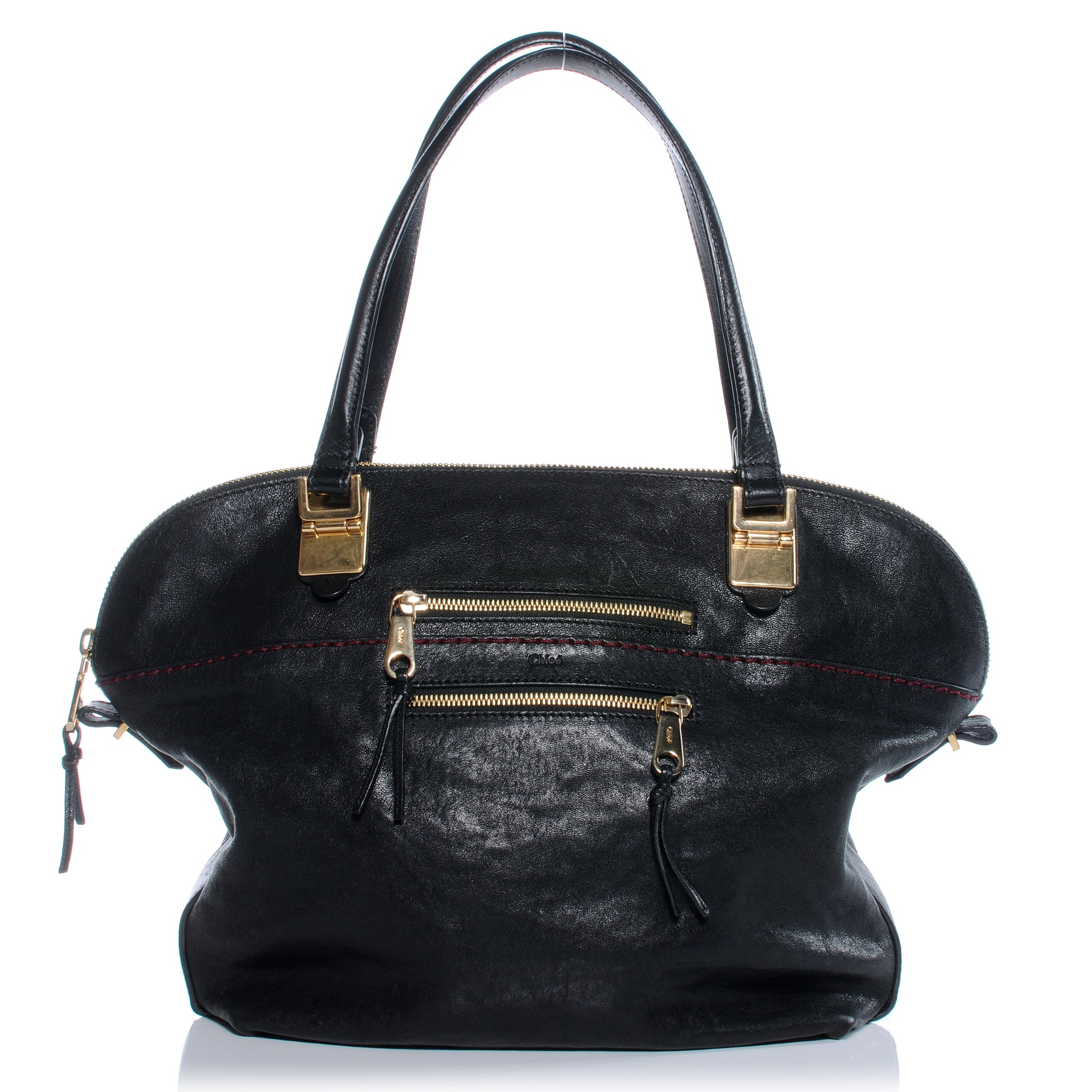 Chloe Leather Medium Angie Shoulder Bag Black 1 of 9