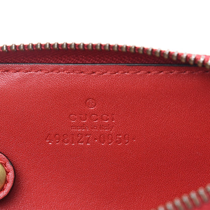 Gucci Calfskin Matelasse GG Marmont Zip Around Key Case Hibiscus Red 5 of 6