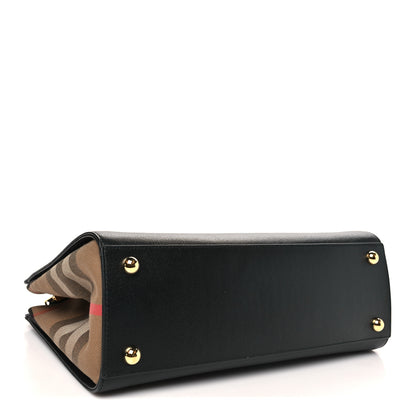 Burberry Calfskin Mega Check Small Banwell Tote Black 4 of 9