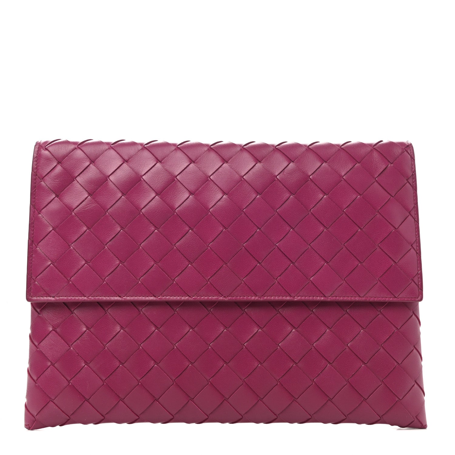 Bottega Veneta Nappa Intrecciato Flap Pouch Cinnabar 1 of 8
