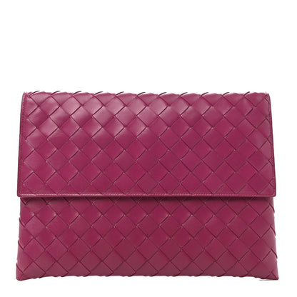 Bottega Veneta Nappa Intrecciato Flap Pouch Cinnabar 1 of 8