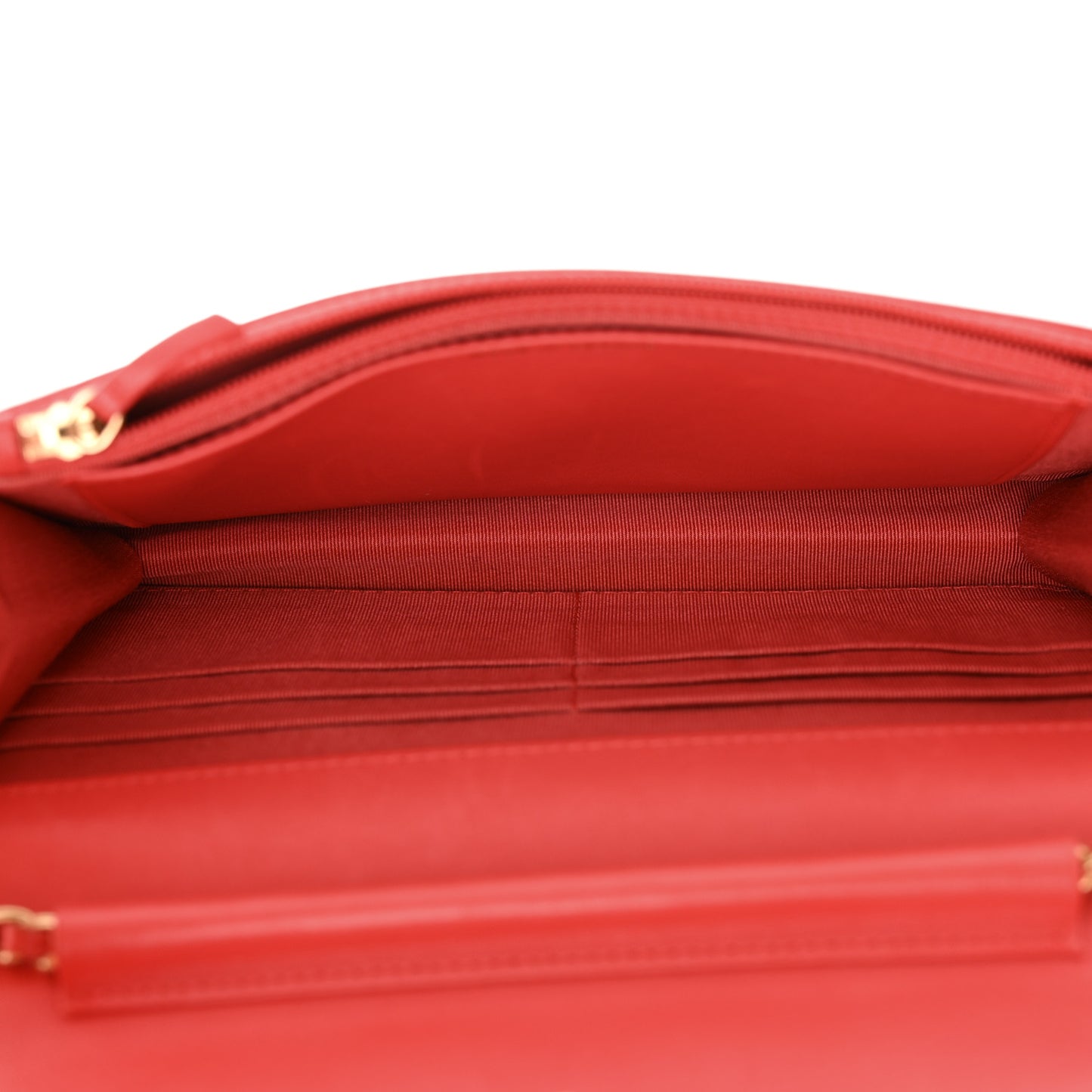 Lambskin Quilted Wallet On Chain WOC Red