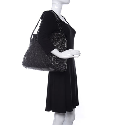 Chanel Metallic Calfskin Quilted Large Chain Me Hobo Dark Grey 2 of 11