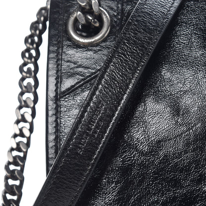 Saint Laurent Crinkled Calfskin Matelasse Monogram Medium Niki Chain Satchel Black 10 of 12