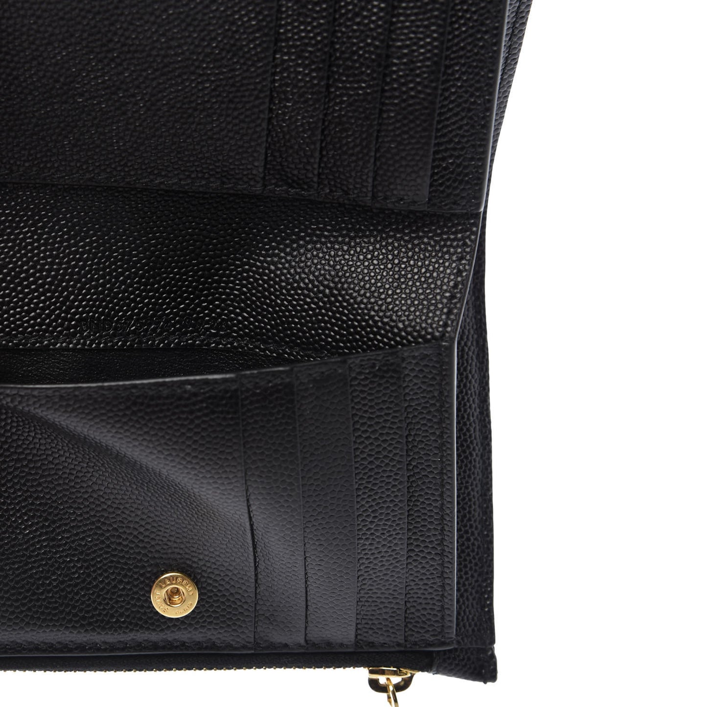 Grain De Poudre Matelasse Chevron Monogram Zipped Two-Part Wallet Black