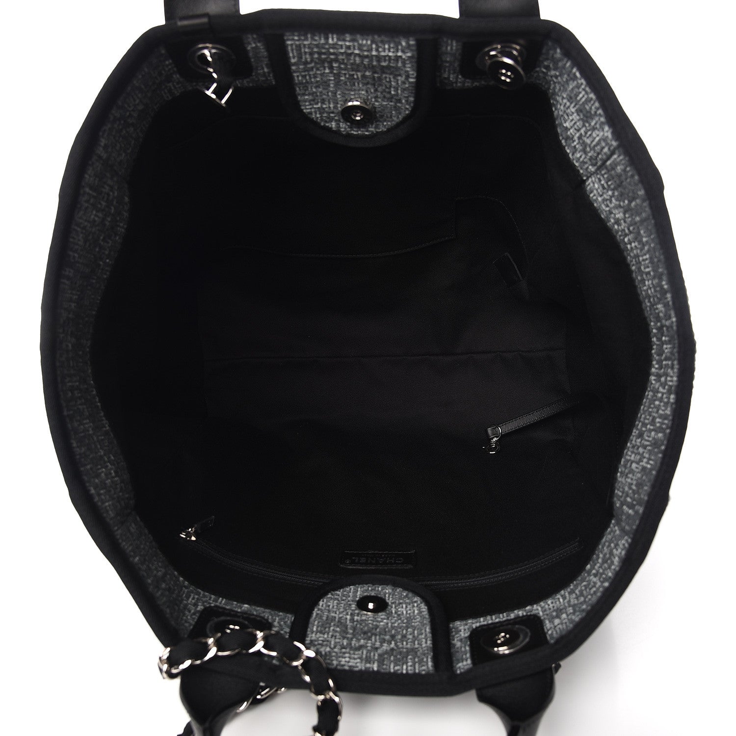 Chanel Canvas Large Deauville Tote Charcoal 5 of 11