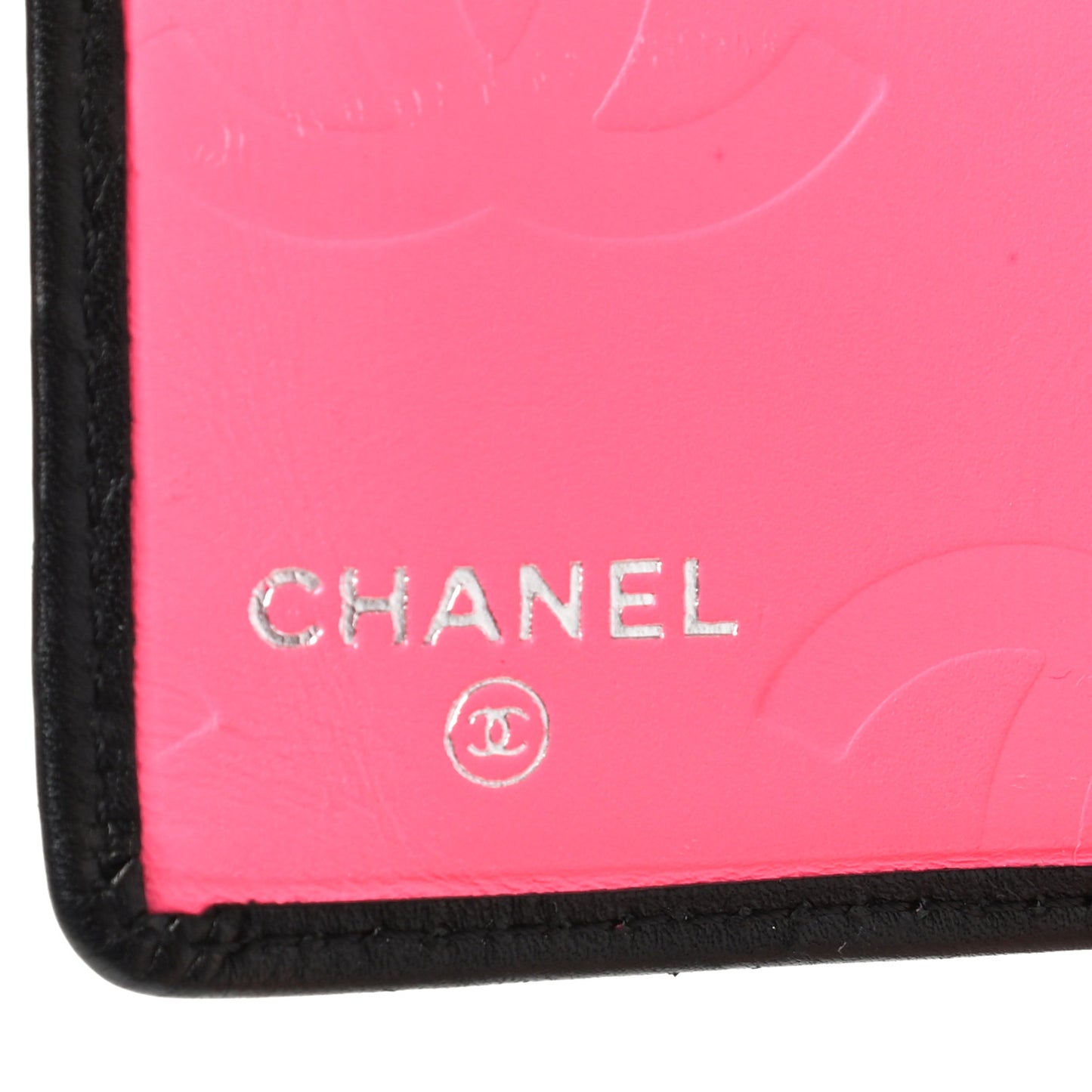 Calfskin Quilted Cambon Yen Wallet Black