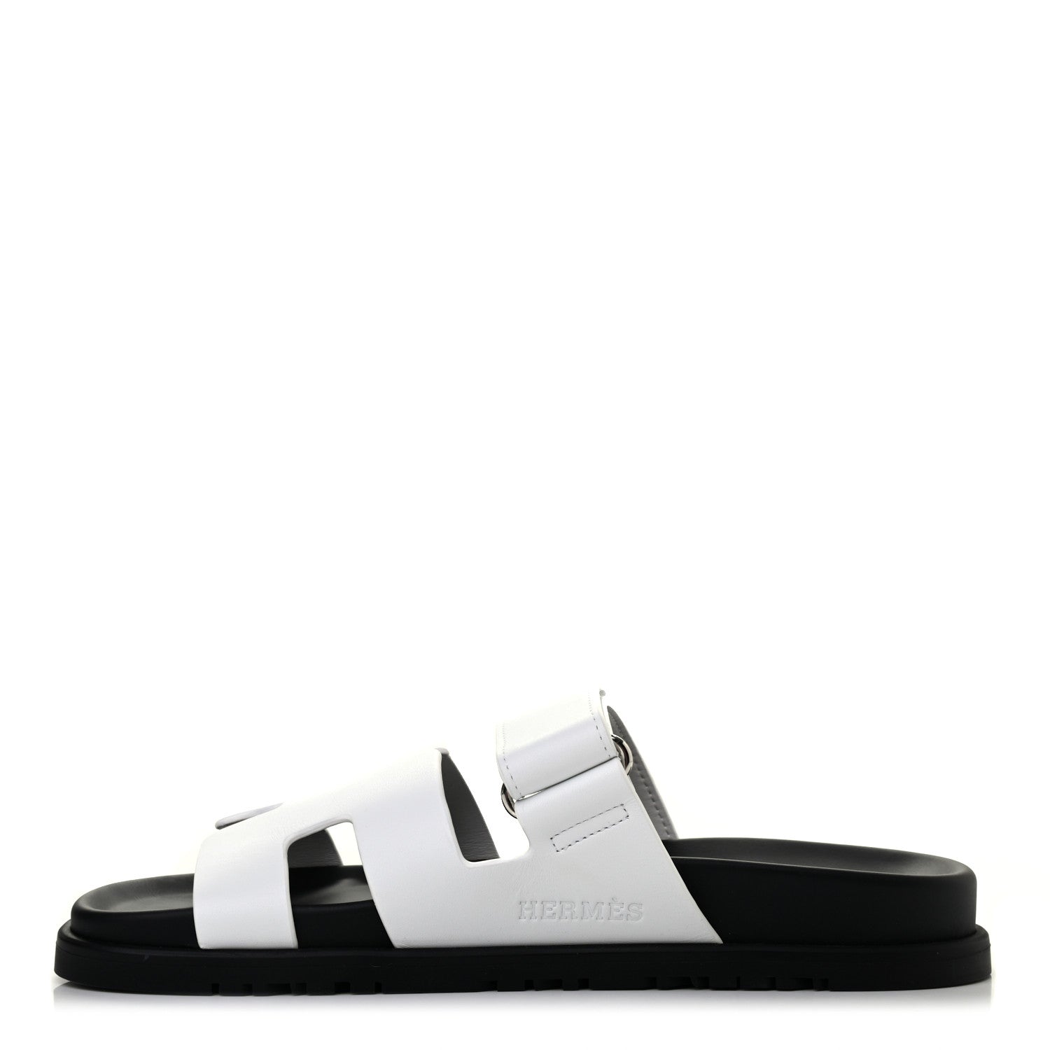 Hermes Calfskin Womens Chypre Sandals 38 White 1 of 7