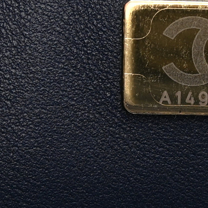 Chanel Printed Denim Quilted Mini Rectangular Flap Dark Blue 7 of 11