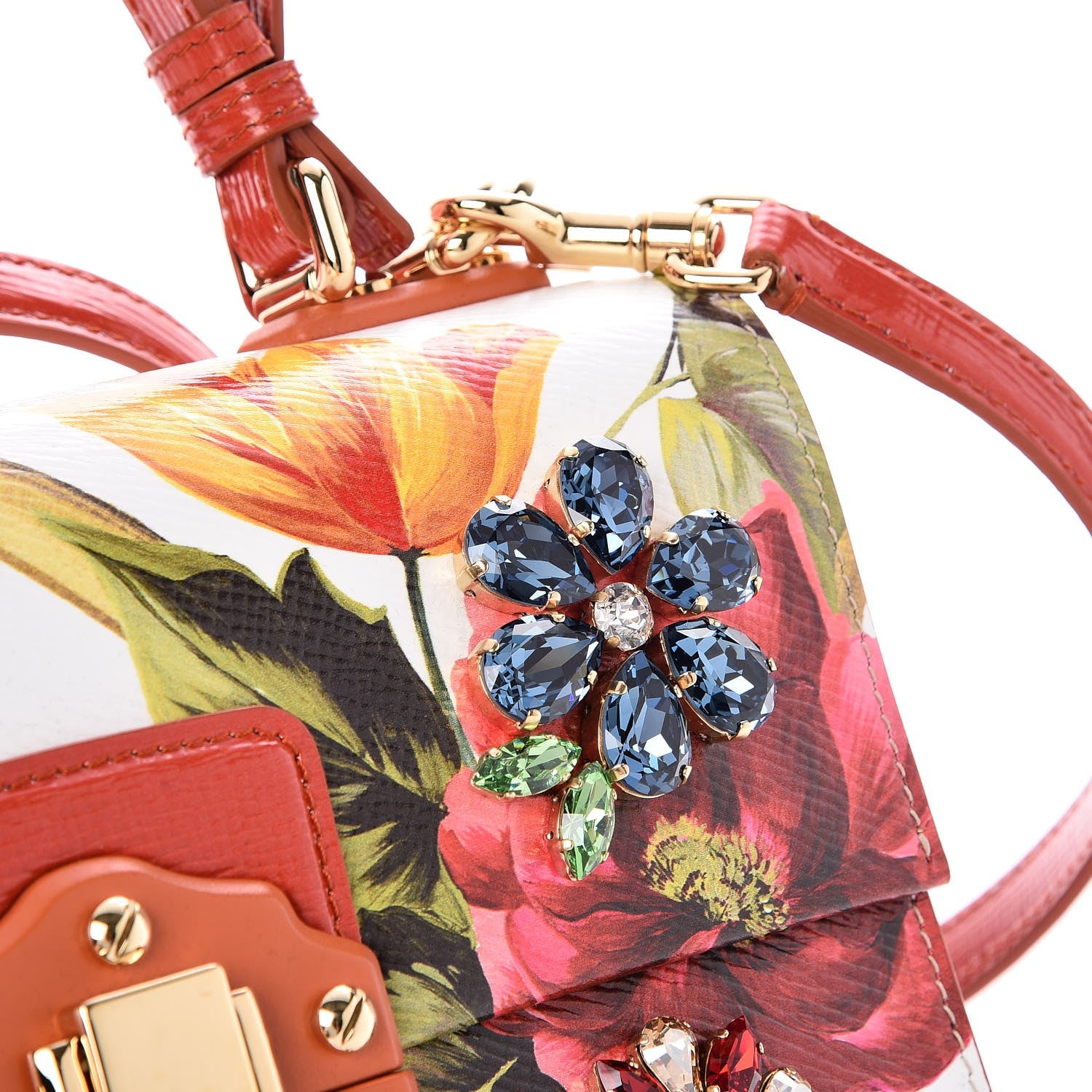 Dolce & Gabbana Calfskin Lucia Printed Top Handle Bag 9 of 11